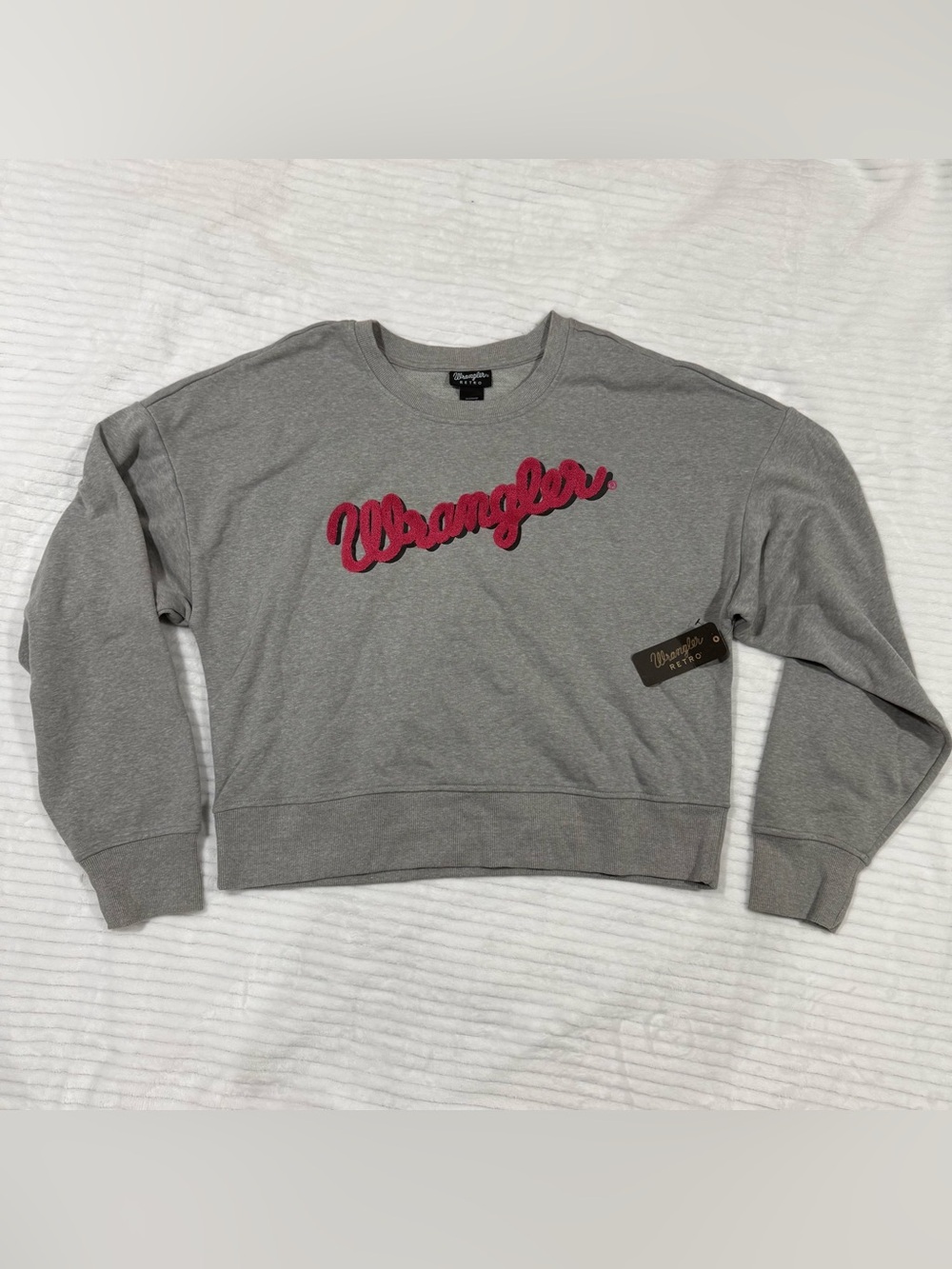 Wrangler Grey Tee with Gold Retro Tag